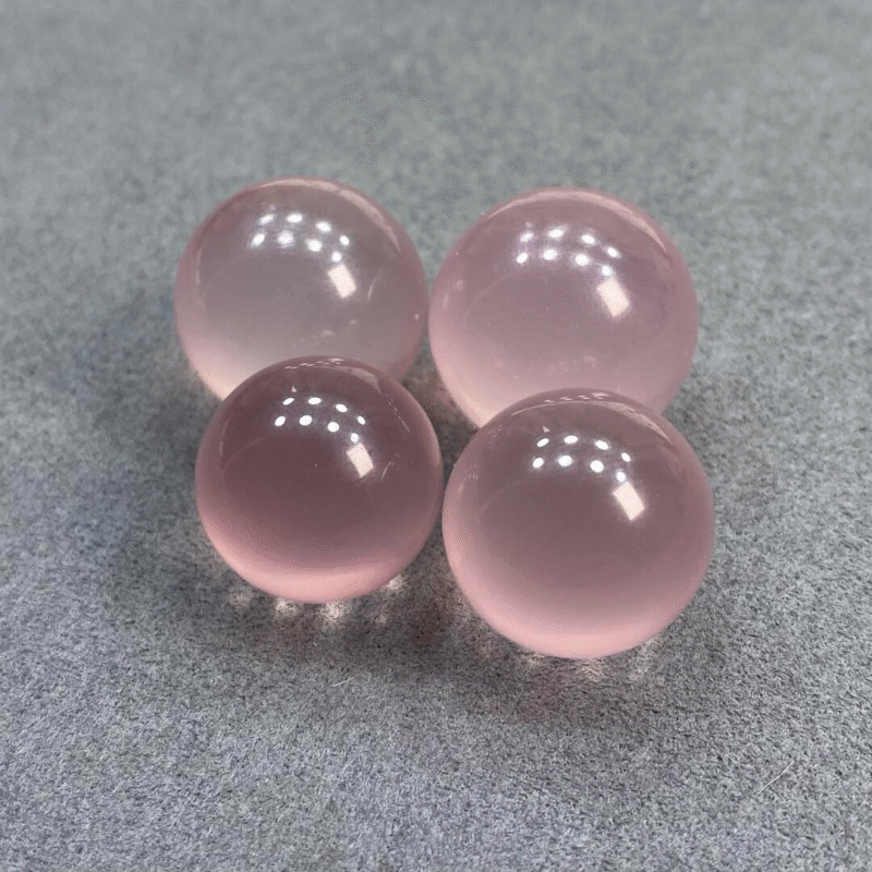 Natural Rose Quartz Crystal Spheres Set – Healing Stones for Self - Love and Home Decor