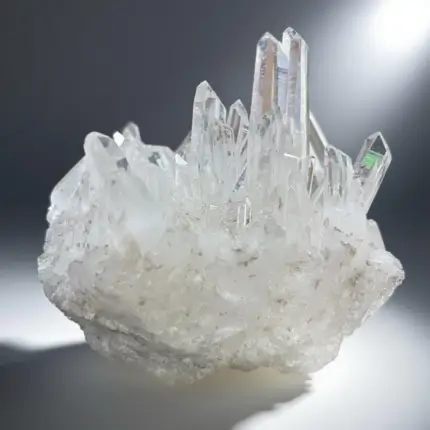 Natural clear quartz crystal cluster - gemstone for energy healing and decor