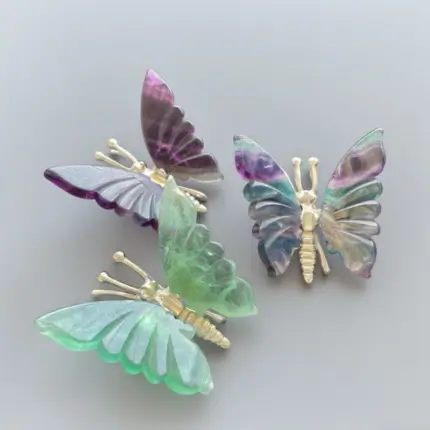 Natural crystal butterfly decorative ornament for home and office decor