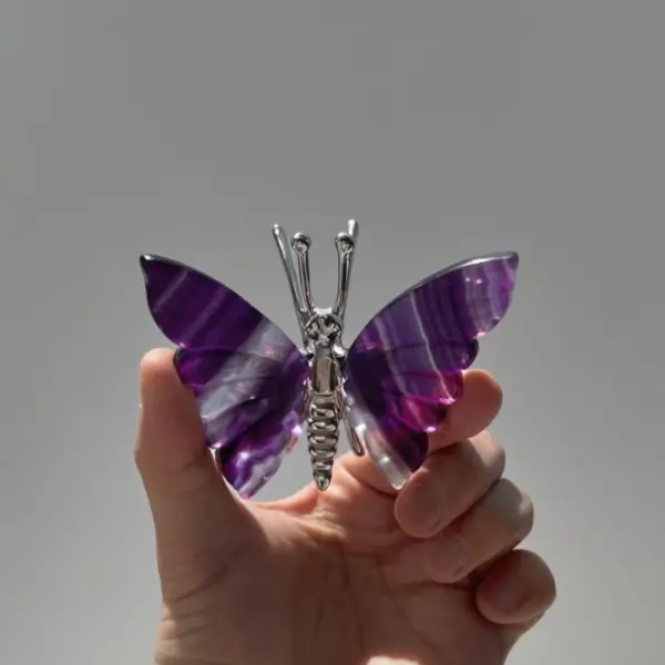 Natural crystal butterfly decorative ornament for home and office decor