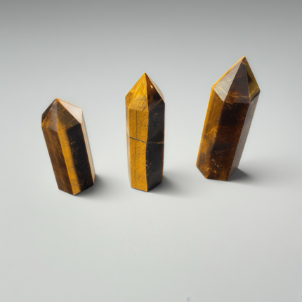 Premium tiger eye crystal tower with rich golden - brown hues and chatoyancy, perfect for decor and healing